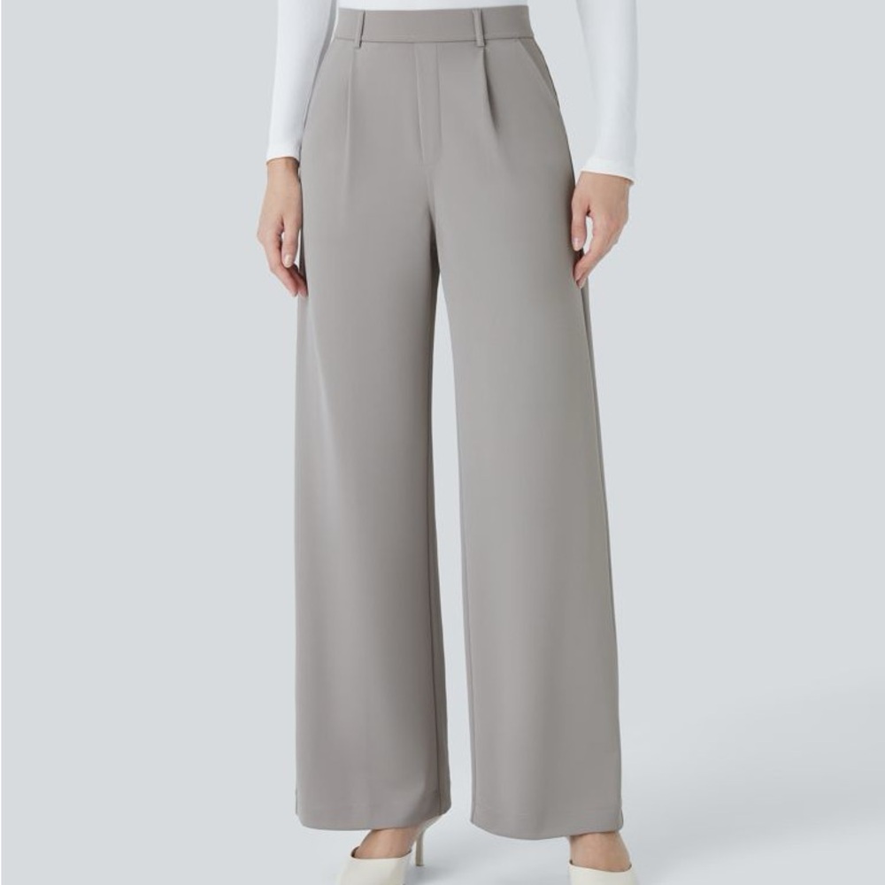 Halara Flex High Waisted Pocket Straight Leg Crepe Work Pants